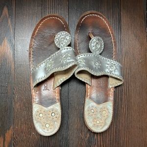 Jack Rogers Jacks Flat Sandal in Silver